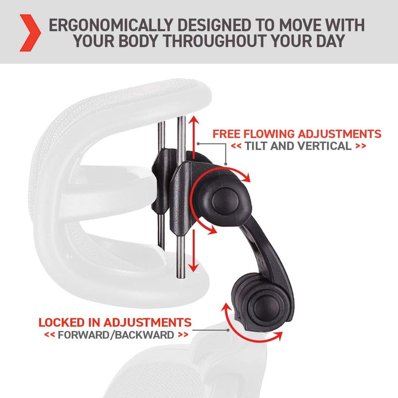 Engineered Now The Original Headrest for The Herman Miller Aeron Chair H3 Lead | Colors and Mesh Match Classic Aeron Chair 2016 and Earlier Models | Headrest ONLY - Chair Not Included - Image 3